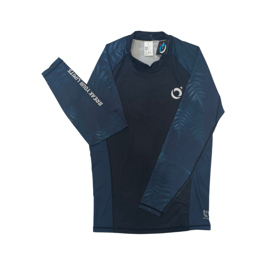 水呼吸Breathe 男款抗UV 水母衣 黑葉藍