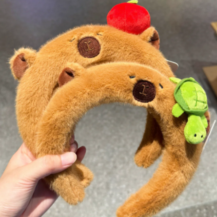 #現貨 卡皮巴拉 水豚君 毛絨絨髮飾 髮箍 髮夾