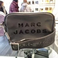 [S] MARC JACOBS H107L01SP22-001 FLASH LEATHER SILVER HARDWARE CROSSBODY BAG,BLACK, 191267978079 (SMJ235)