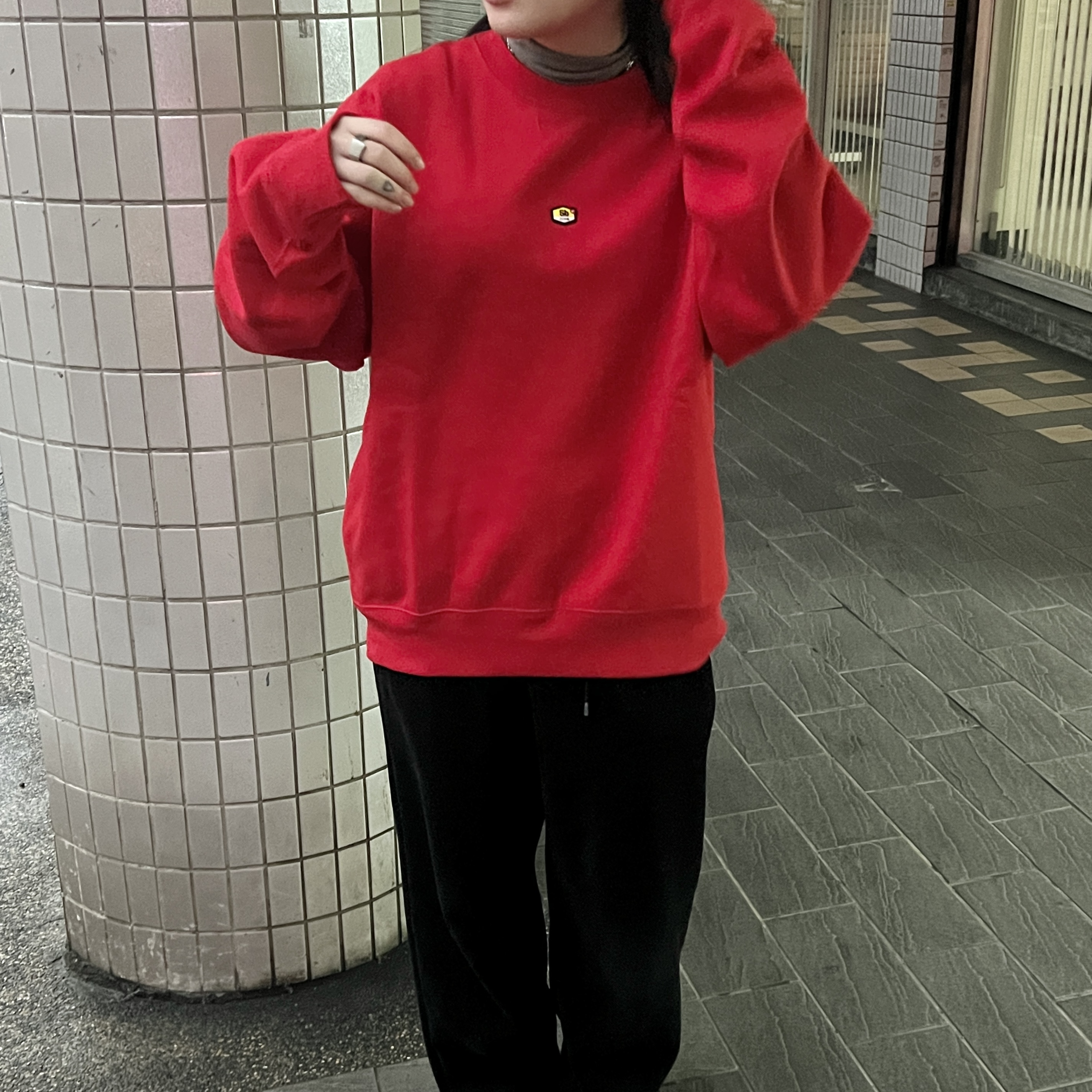 <小資族的NIKE衣櫥👗> L-NIKE SB 小標 圓領刷毛上衣 紅 FN2550657