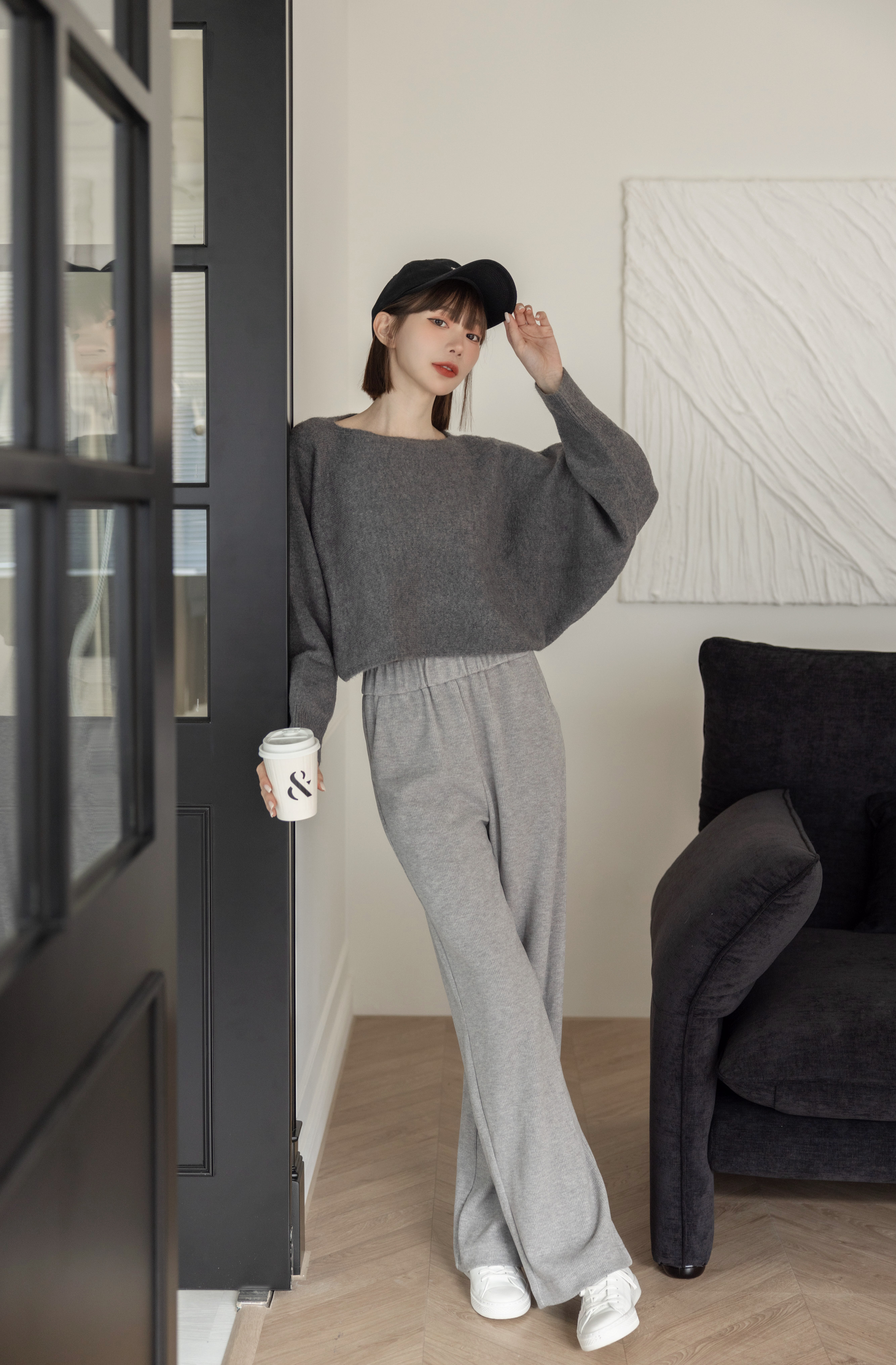 神版型飛鼠袖平口暖毛衣