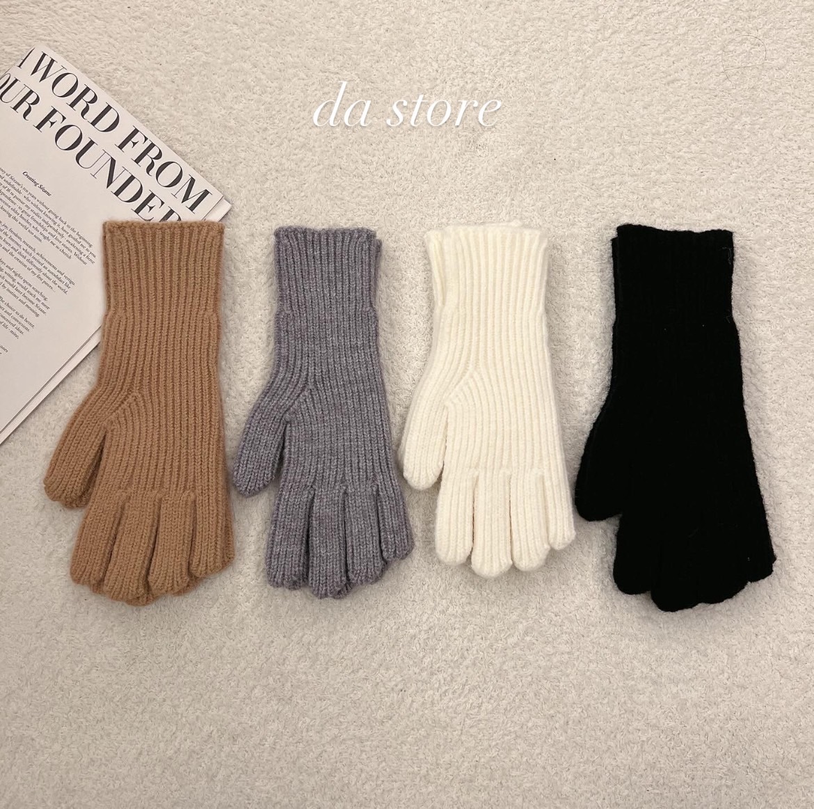 韓國簡約針織手套/四色