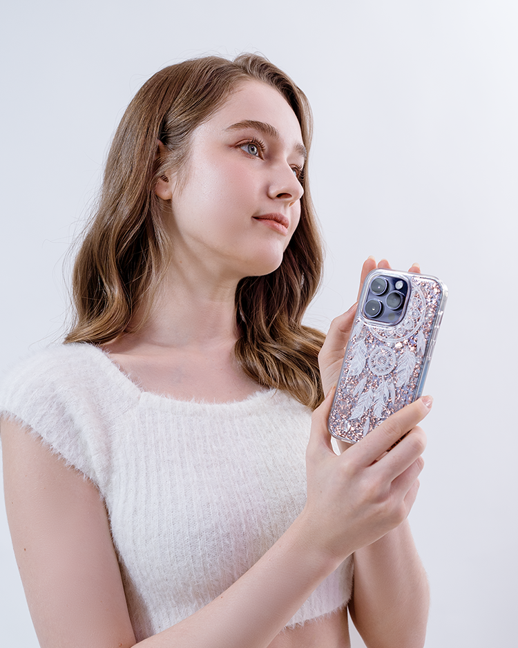 【特惠款】白捕夢網 iPhone 13/14 -  (yuxiwang) - 玫瑰金貝拉殼