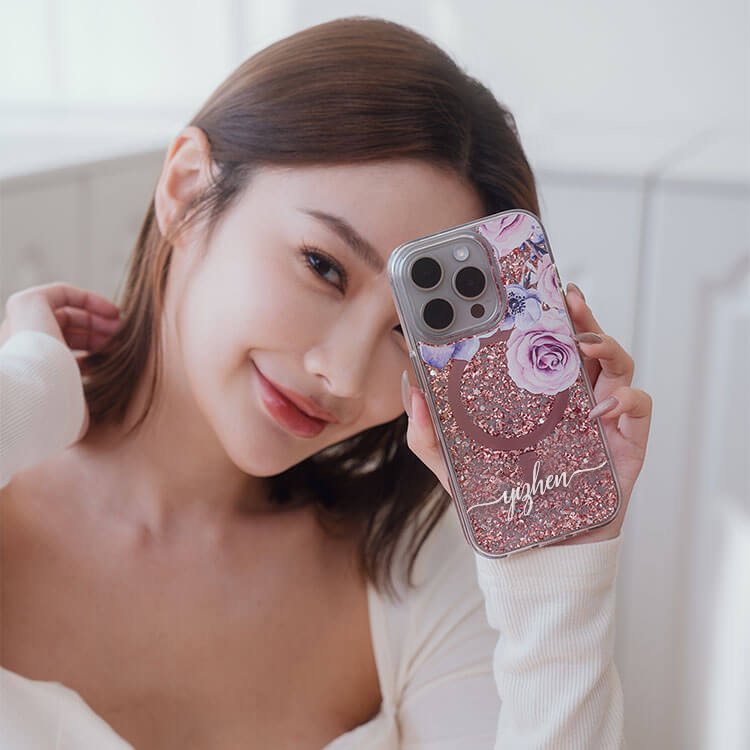 【特惠款】古典玫瑰 iPhone 15 Pro - (yizhen) 玫瑰金貝拉殼 (MagSafe)