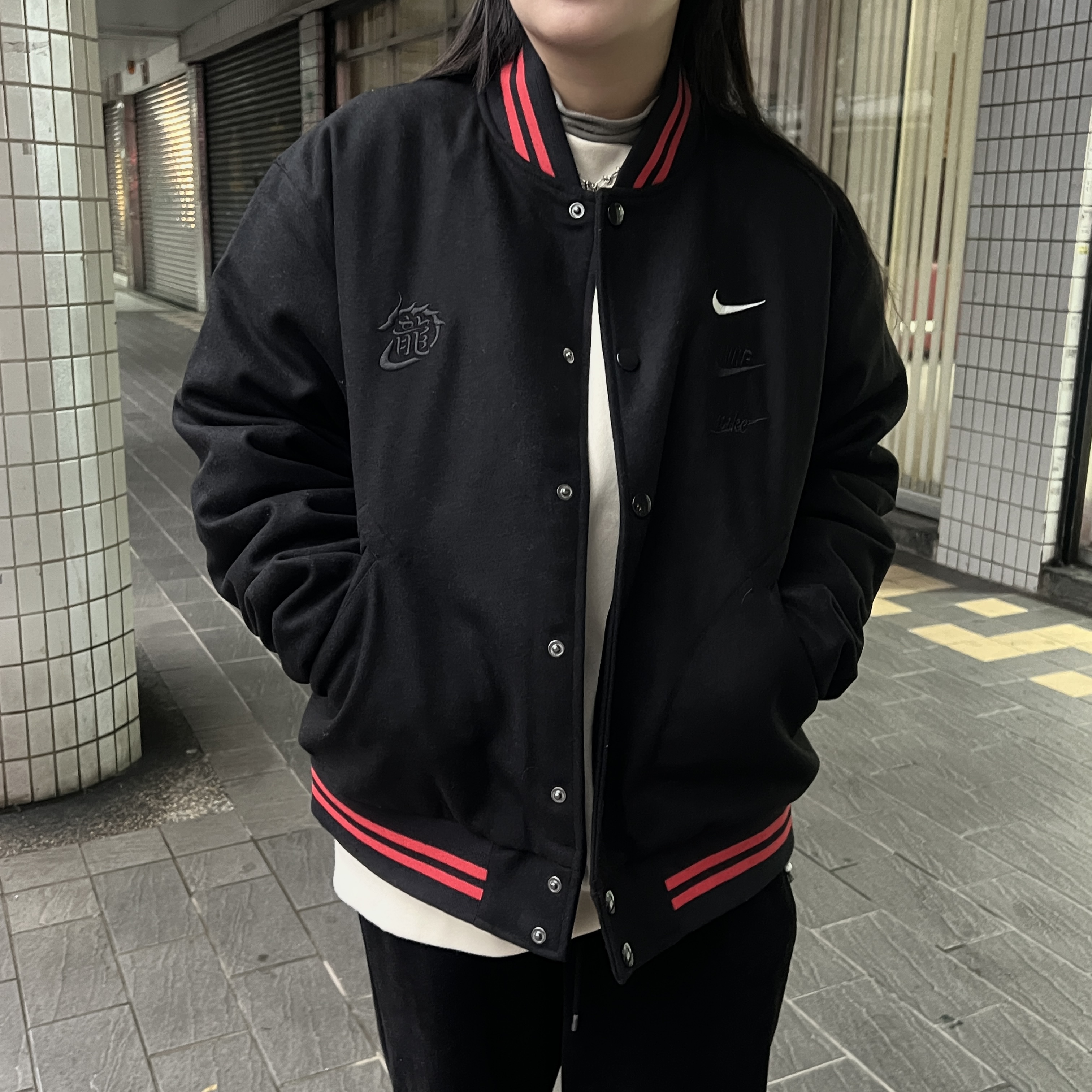 <線上SALE❤️‍🔥> NIKE CNY 龍年限定 新年祥雲 棒球外套 黑