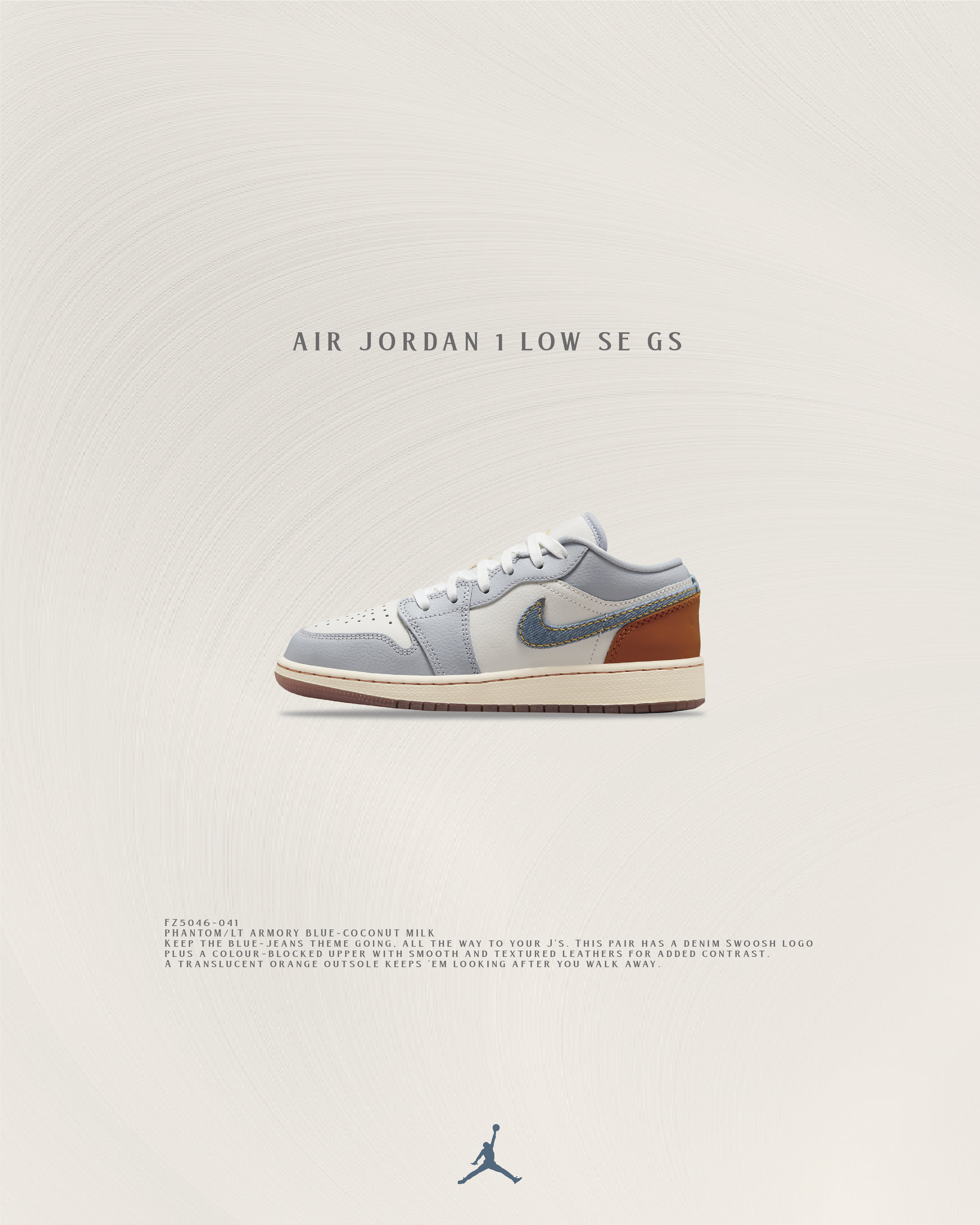 KTQ STORE ‧ Air Jordan 1 Low GS "Armory Blue" 丹寧灰藍 fZ5046-041