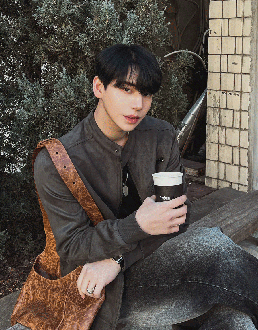 MIR立領絨面賽車夾克