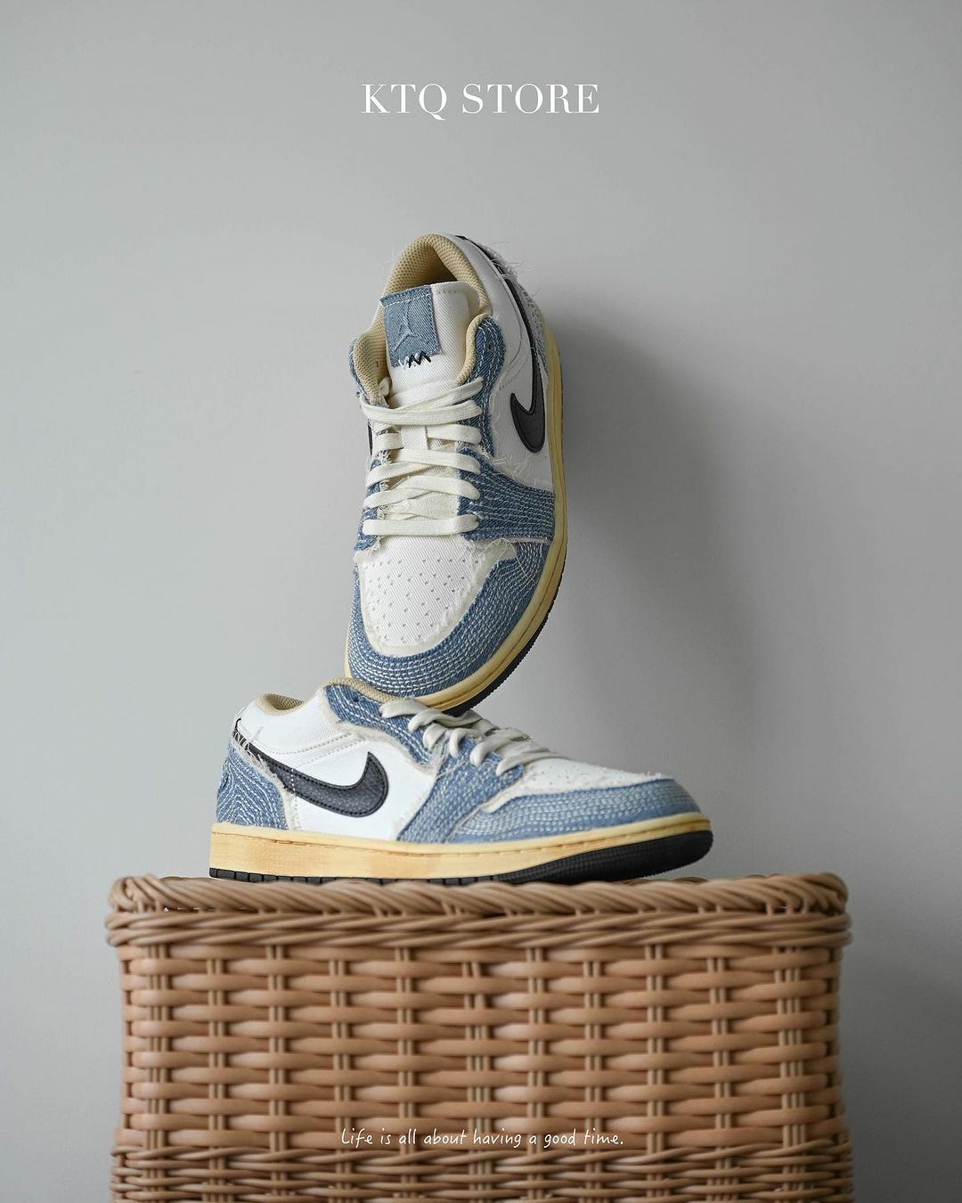 KTQ STORE ‧ Nike Air Jordan 1 Low "Sashiko" 仿舊牛仔 FN7670-493