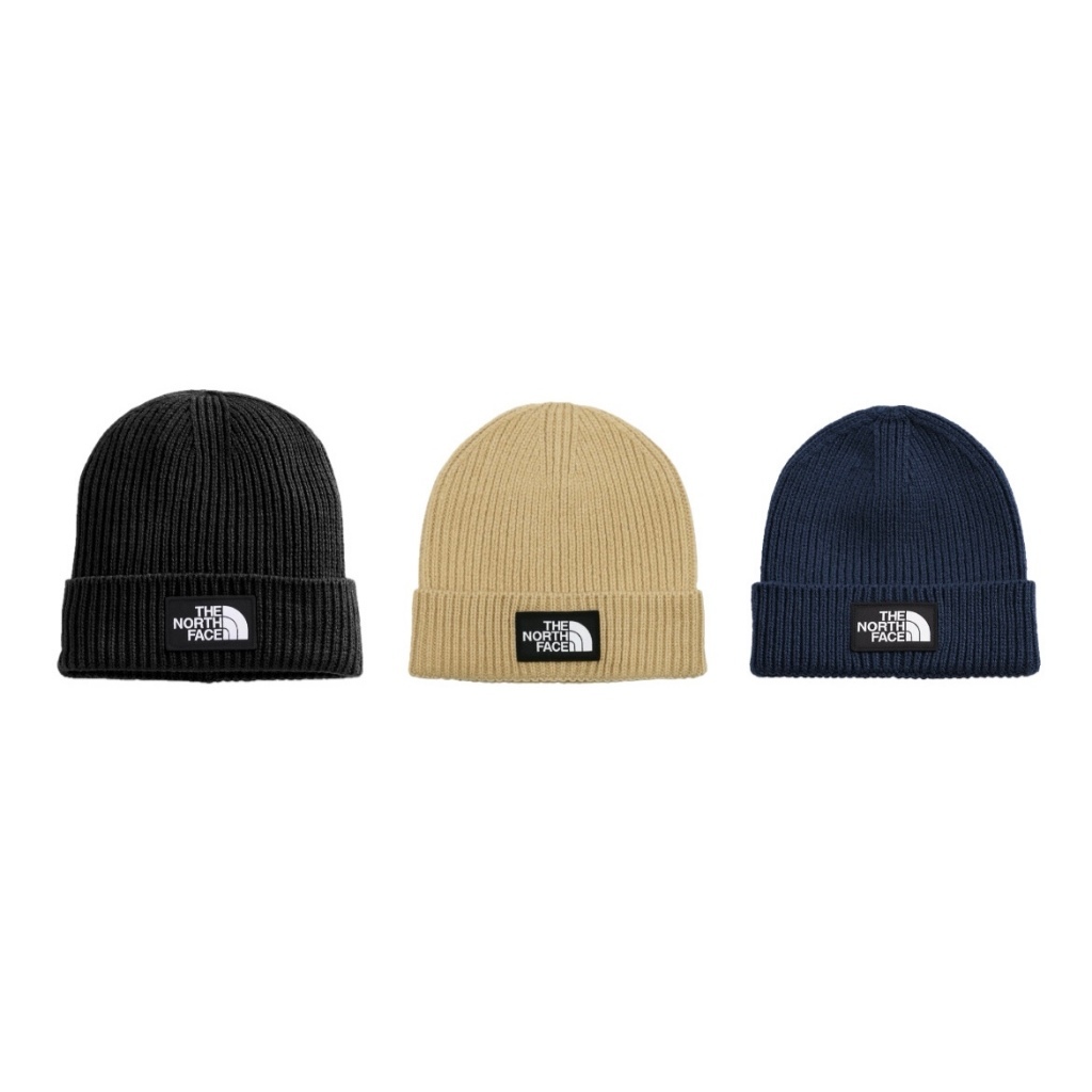 -(E17c02)-THE NORTH FACE LOGO BOX CUFFED BEANIE 黑標 基本款毛帽-NF0A3FJX 深藍(8K2) 黑(JK3) 卡其(LK5)