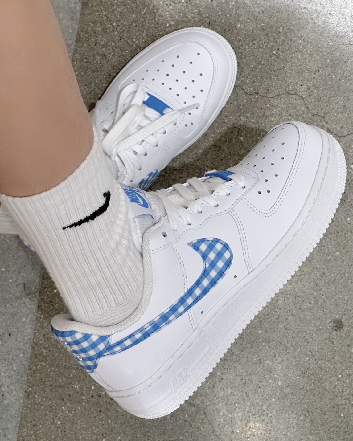 KTQ STORE ‧ Nike Air Force 1 Low "Blue Gingham" 白藍格紋 DZ2784-100