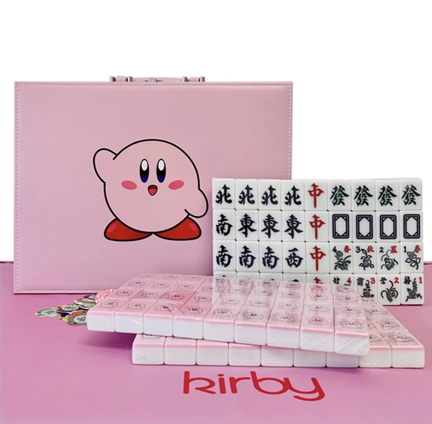 星之卡比可愛麻將組 - 附贈麻將箱 / 麻將桌墊 / 撲克牌 / 籌碼 Kirby Mahjong
