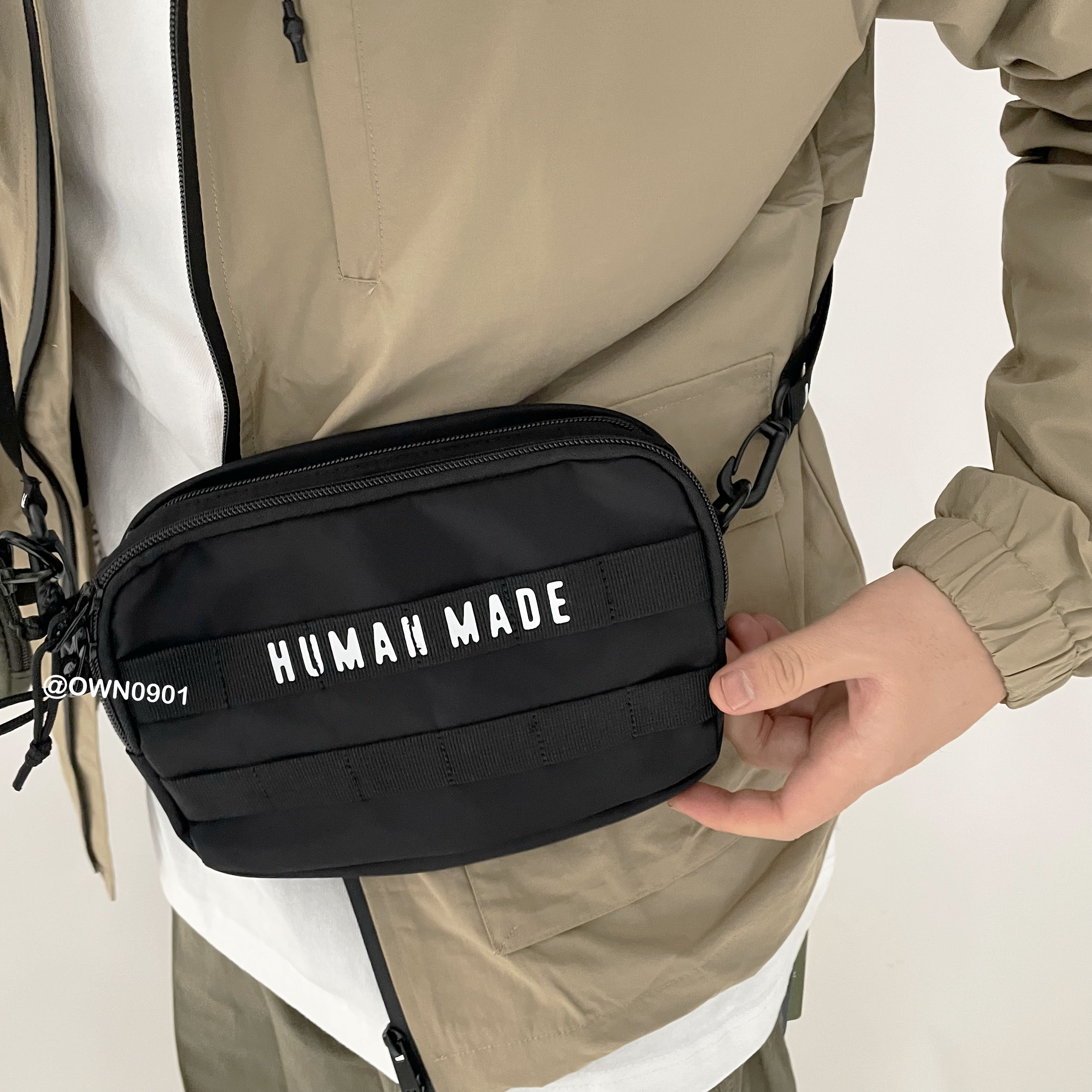 現貨】HUMAN MADE 經典造型日系軍工工裝造型腰包小包側背包灰色黑色軍綠