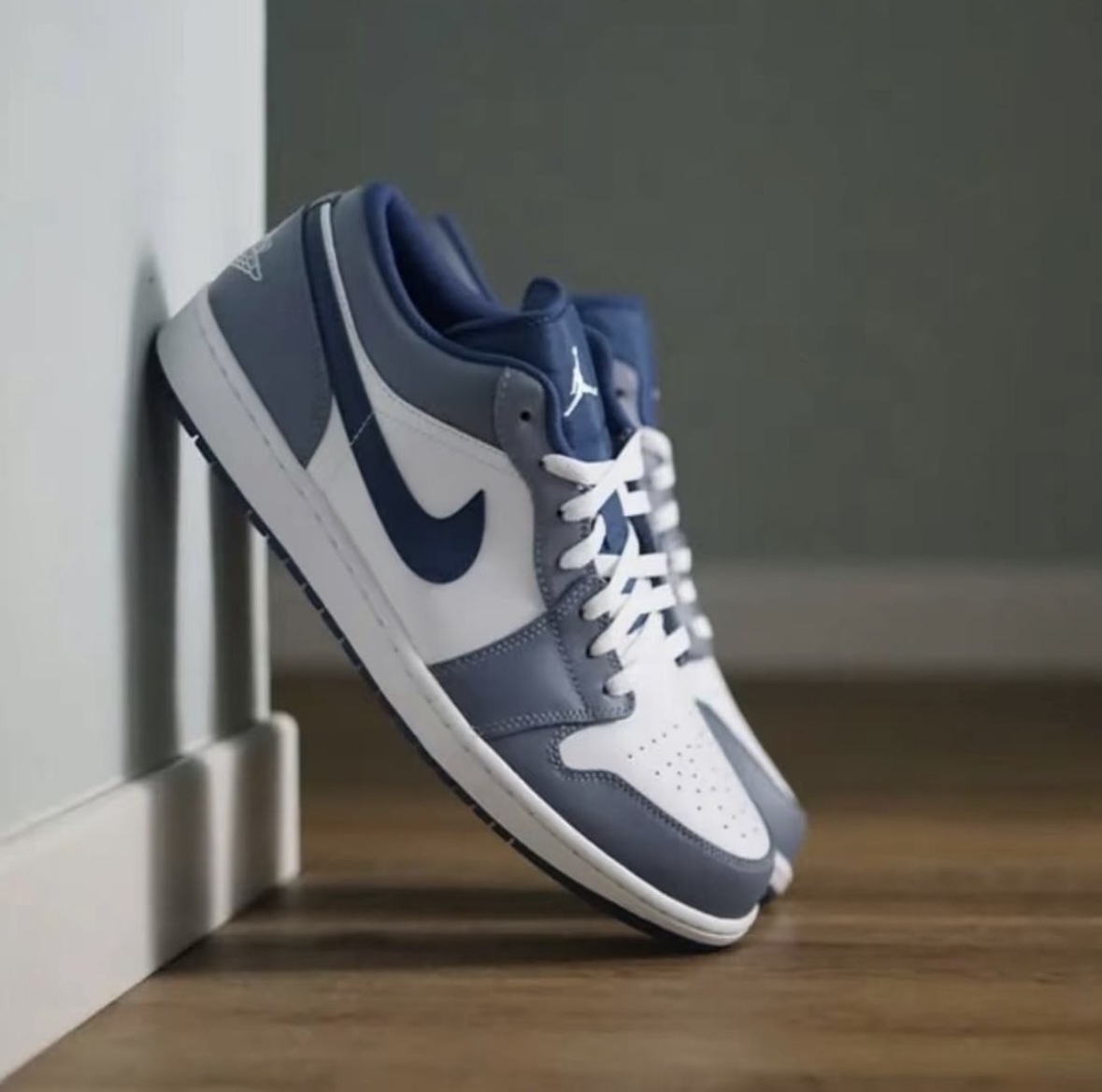 Nike Air Jordan 1 Low 藍莓優格 灰藍 皮革 男款 553558-414/預購
