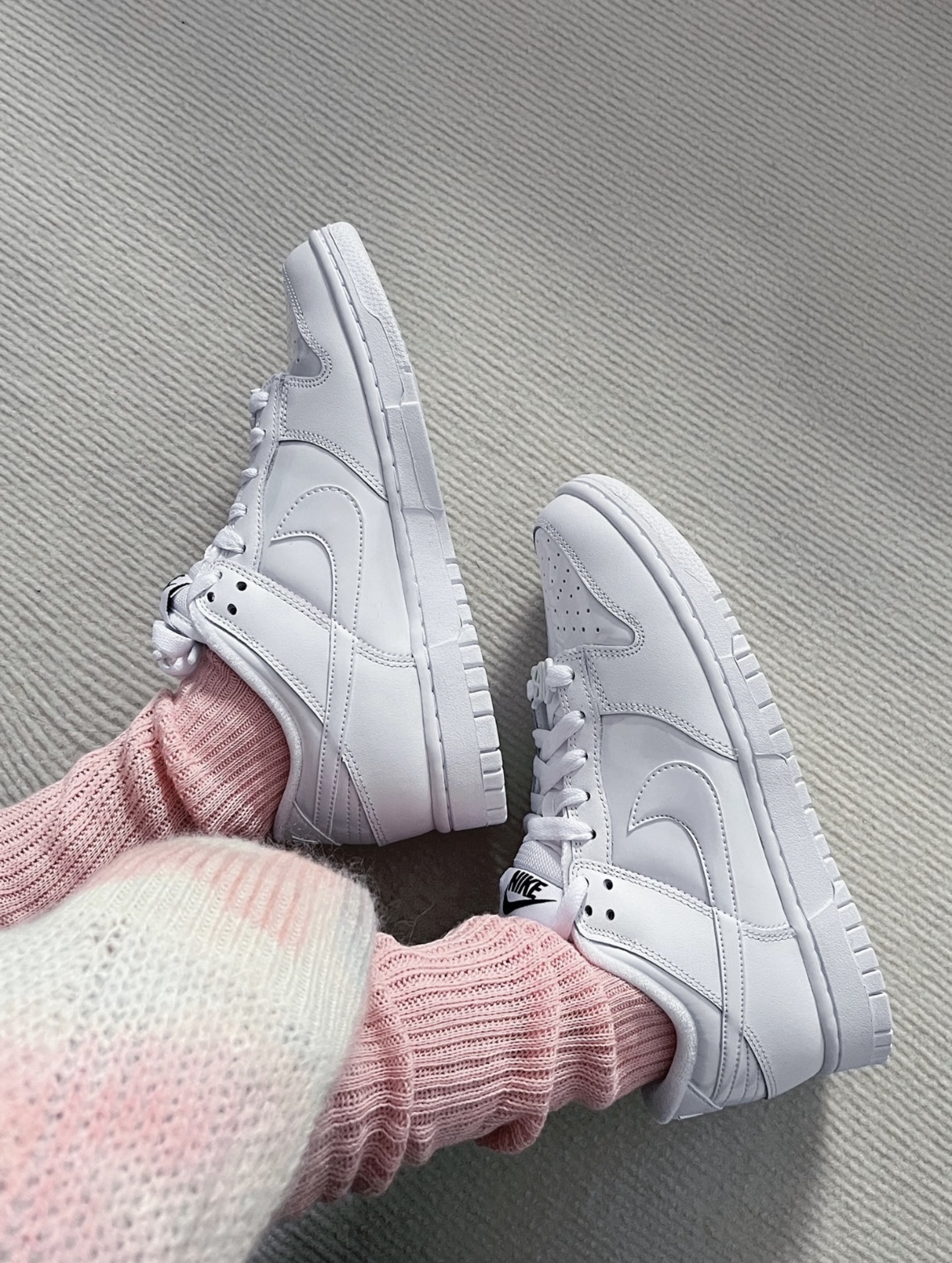 Nike Dunk Low 珠光白 全白 鞋扣 皮革 女款 FD8683-100/預購