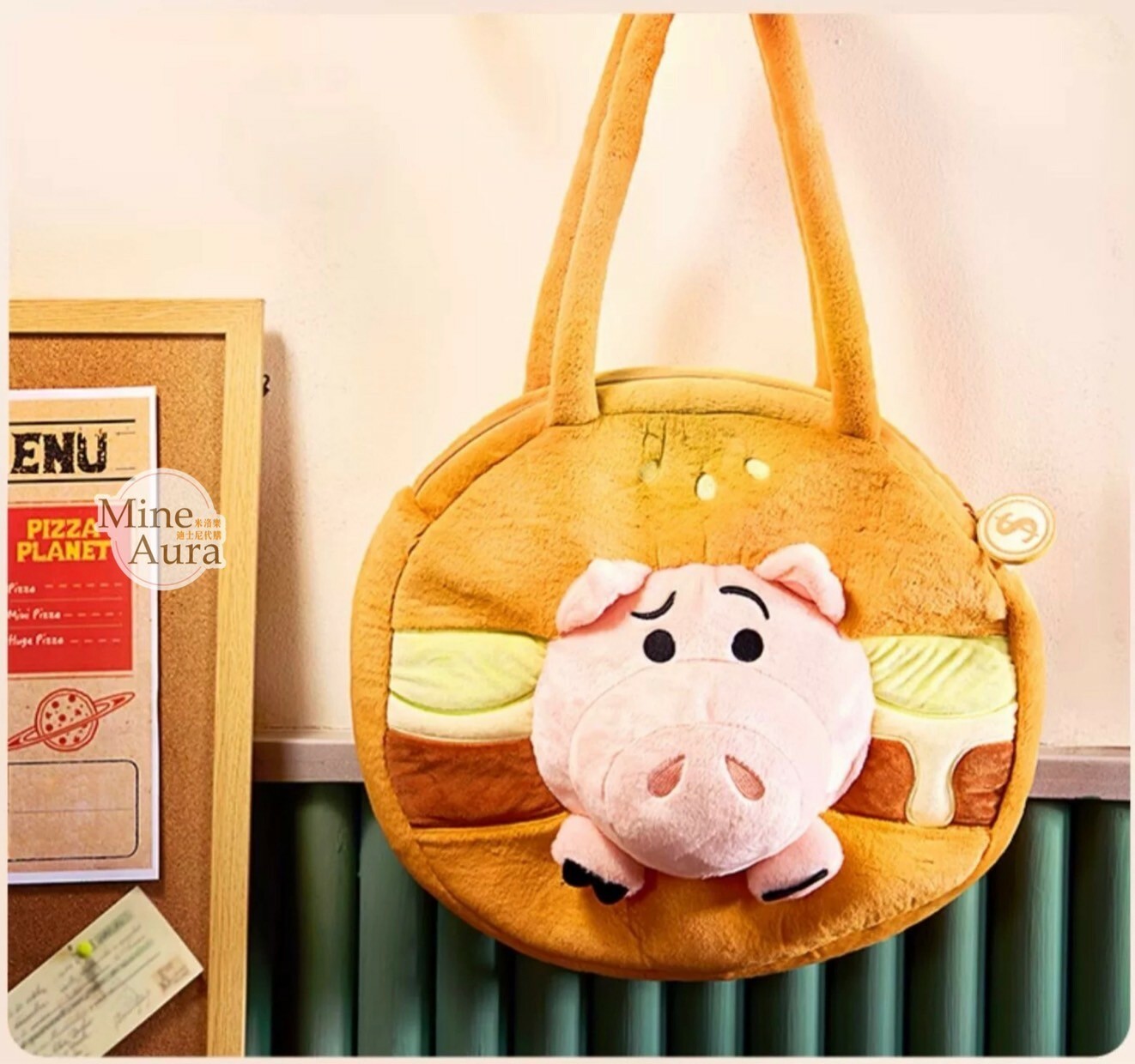 (限時特價) 披薩星球系列 火腿豬 Ham 絨毛造型 手提包 玩具總動員 Toy Story -上海迪士尼商店