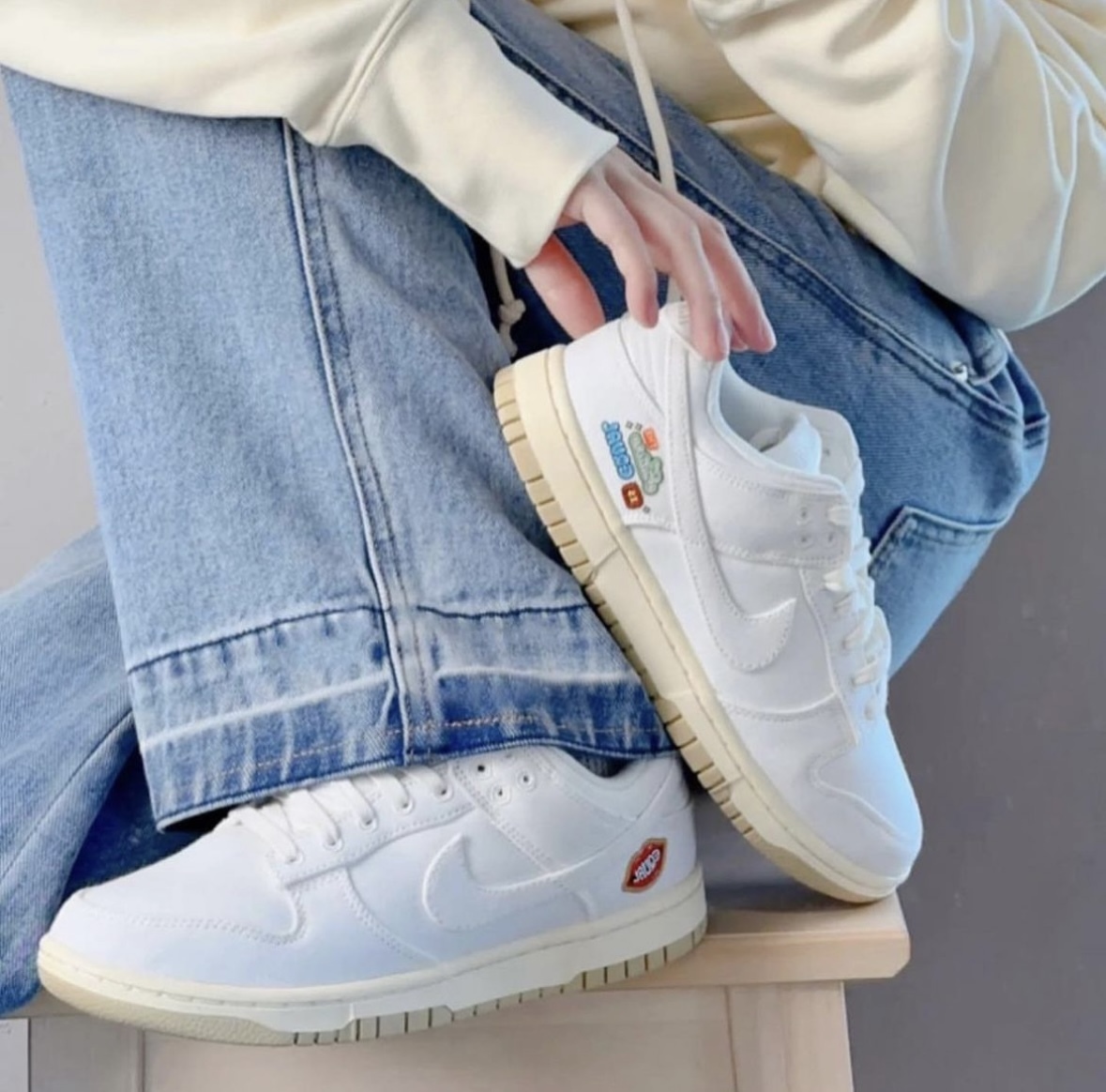 Nike Dunk LOW 卡通風 米白 帆布 奶油色 美式卡通塗鴉 FD0868-133/預購