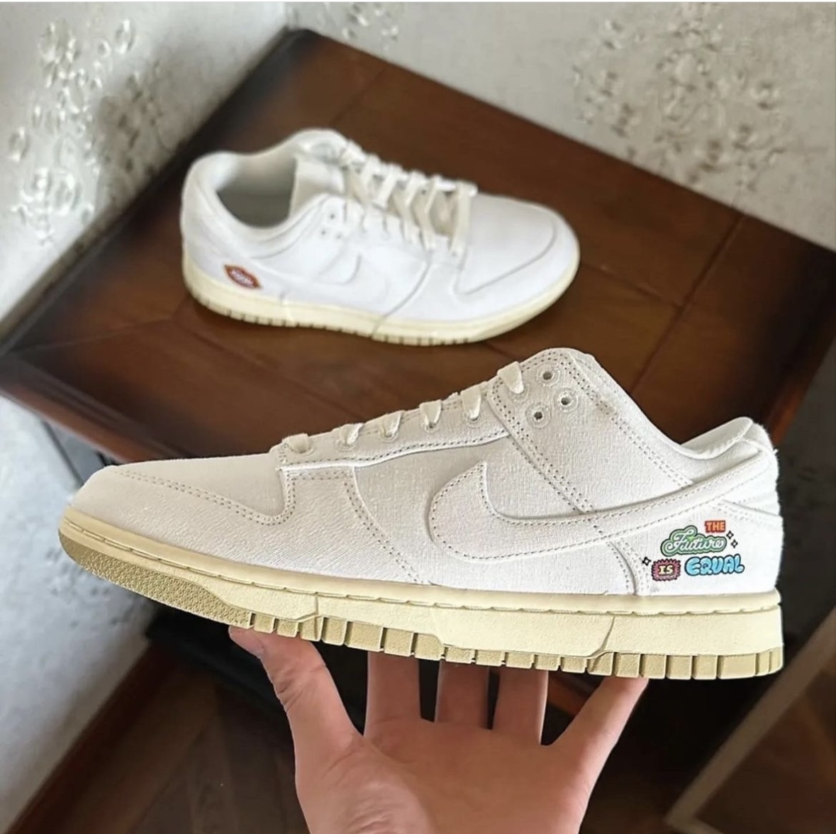 Nike Dunk LOW 卡通風 米白 帆布 奶油色 美式卡通塗鴉 FD0868-133/預購