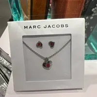 [S] MARC JACOBS J341MT1PF21 CHAIN NECKLACE & PENDANT,SILVER/SIAM, 191267924618 (SMJ263)