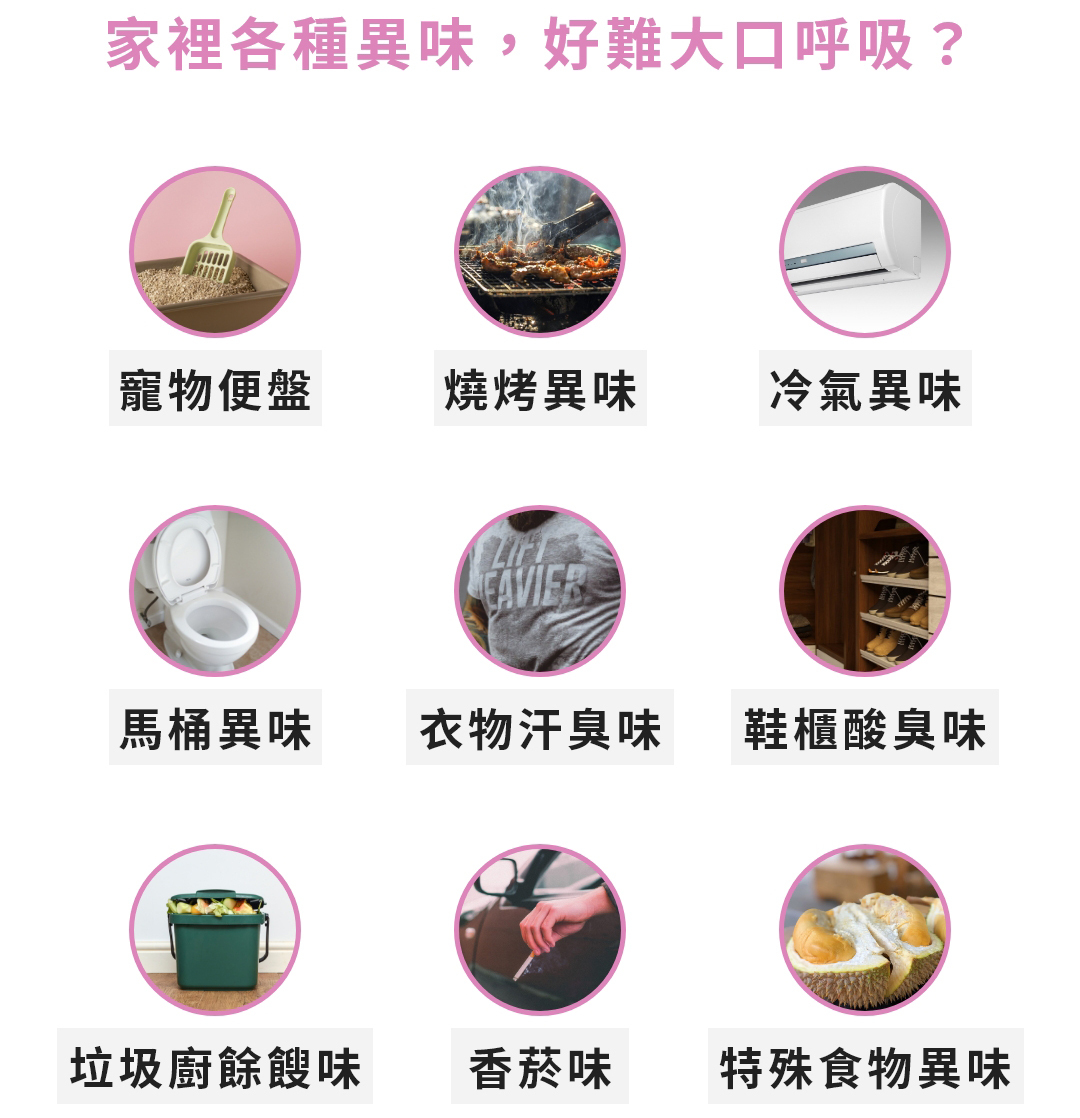 各種臭味都能有效分解