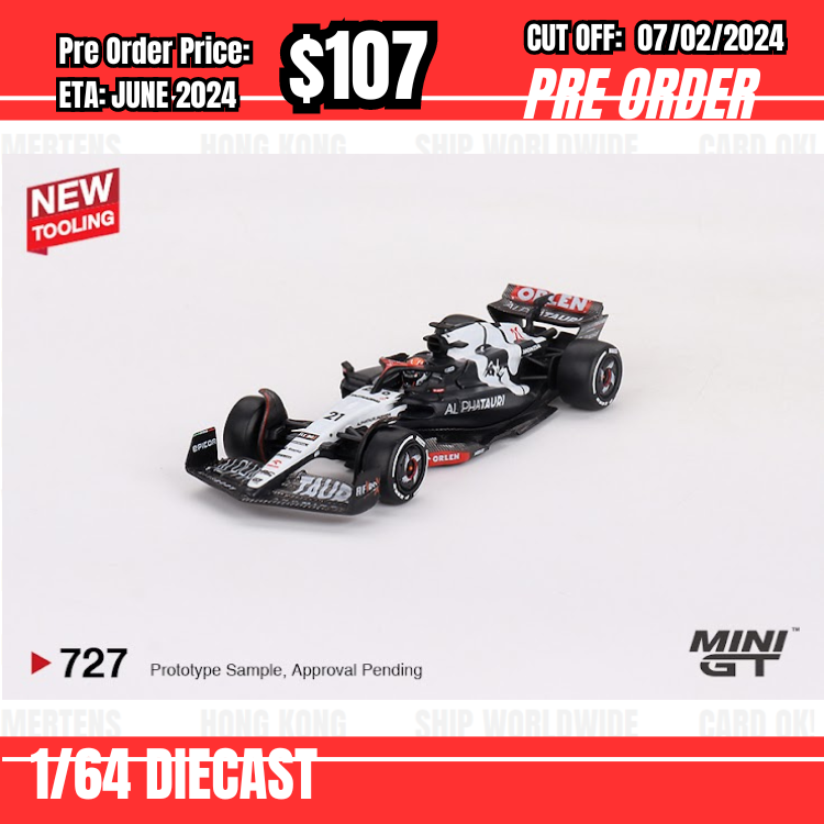 PO-$107 * Mini GT * 1:64 #727 AlphaTauri AT04 #21 Nyck de Vries  2023 F1  2023 Australian GP [OD26/01]