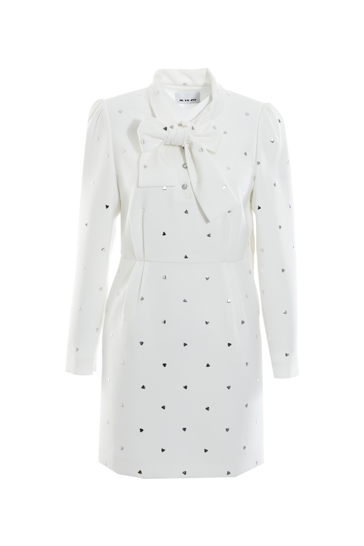 BC15108E1愛心燙片領巾縮腰洋裝