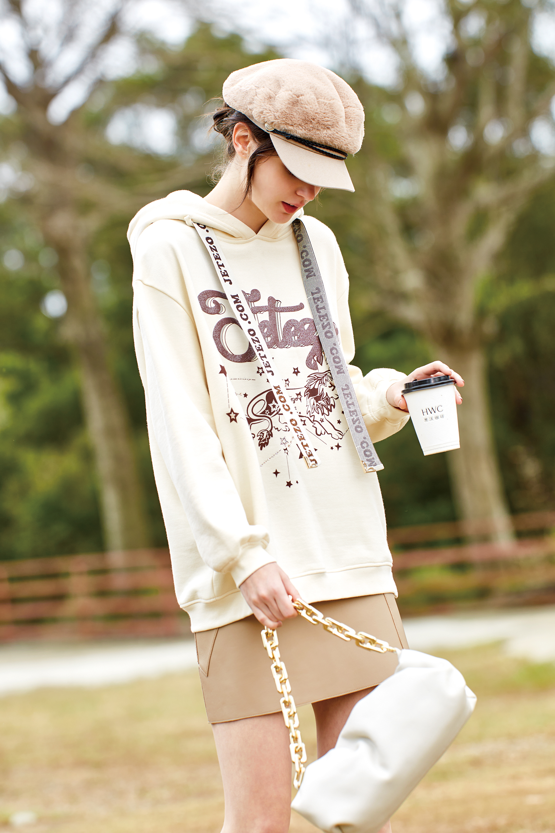 BC15358A1星空連帽刷毛長版衛衣