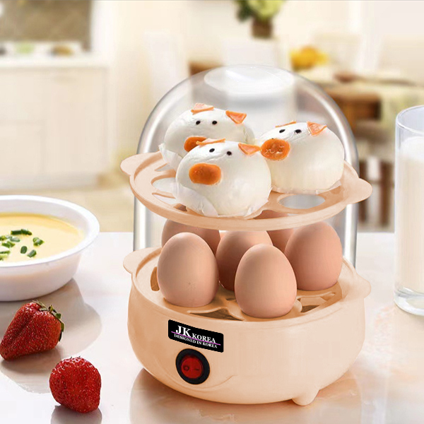 韓國JK 新款多功能自動斷電蒸蛋器 雙層煮蛋器 家用迷你早餐機 (雙層蒸蛋器) (J0827)