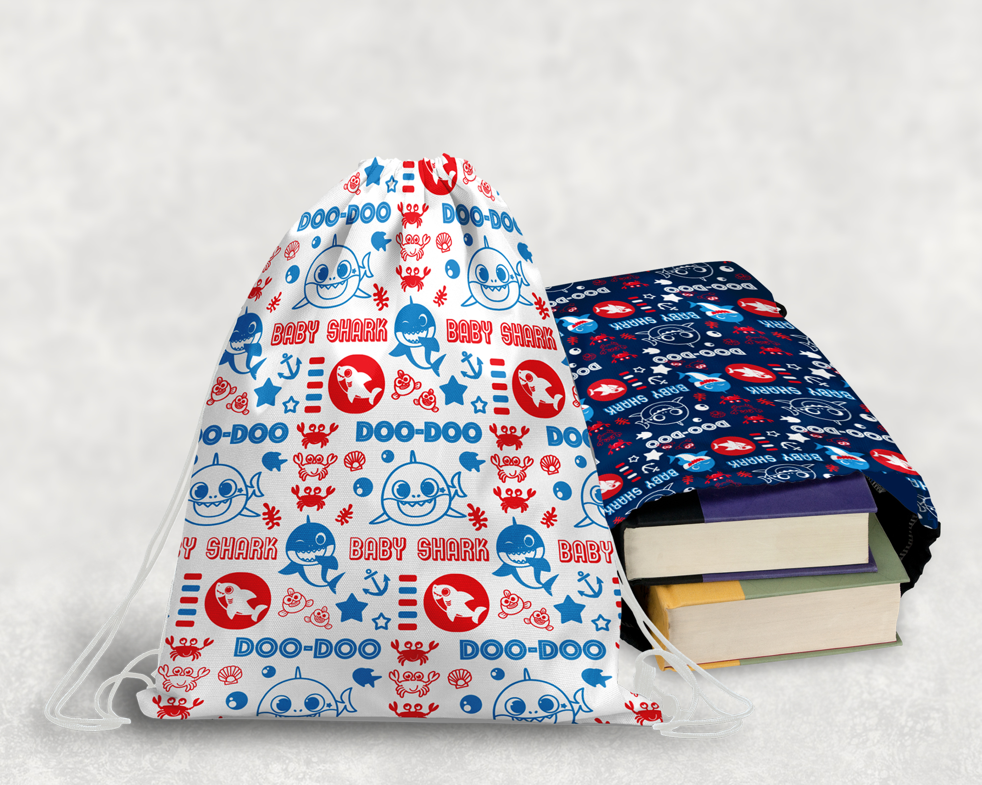 Baby Shark - 鯊魚寶寶 - 束口包- 藍色