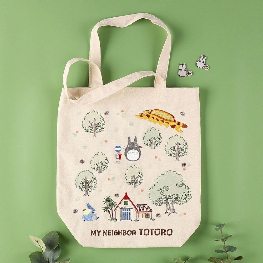 刺繡托特包 龍貓 森林中的龍貓 (附刺繡貼紙)