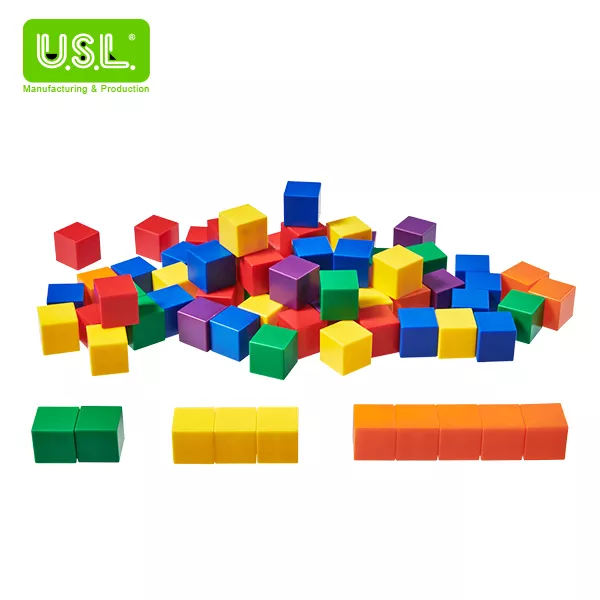 《 USL遊思樂教具 》 1英吋中空方塊(6色,102PCS)  【堆疊和數數】