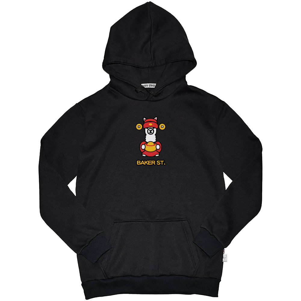 God of Wealth Alpaca 財神駝 高磅數長袖帽T