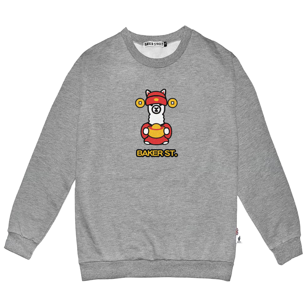 God of Wealth Alpaca 財神駝 高磅數長袖圓T