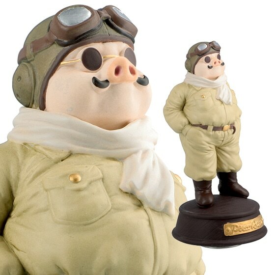 陶瓷音樂盒 紅豬 機長服