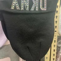 [S] DKNY RHINESTONE PATCH LOGO BEANIE,BLACK, 755404503076 (SD715)