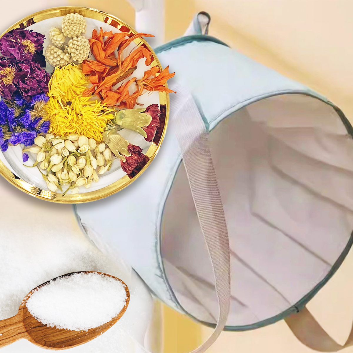 【運氣七色花．試用1日裝】雙重功效+送淋浴專用袋(顏色隨機）+ 化煞天然海晶鹽7粒