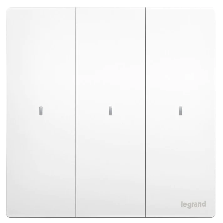 Legrand Mallia Senses with Netatmo 三位智能開關(帶中性線) (陶瓷白/深沙銀/子夜黑)