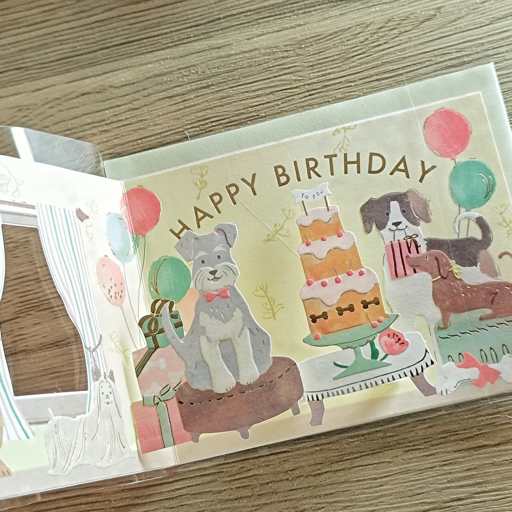 日本Greeting Life．POP-UP 立體生日卡 貓咪/狗狗
