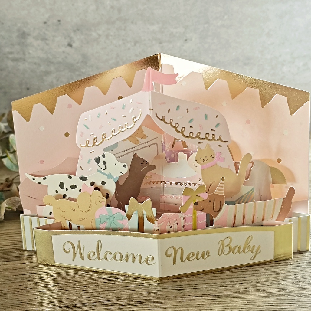 日本Greeting Life．立體新生兒寶寶祝福卡 嬰兒房 YD-18