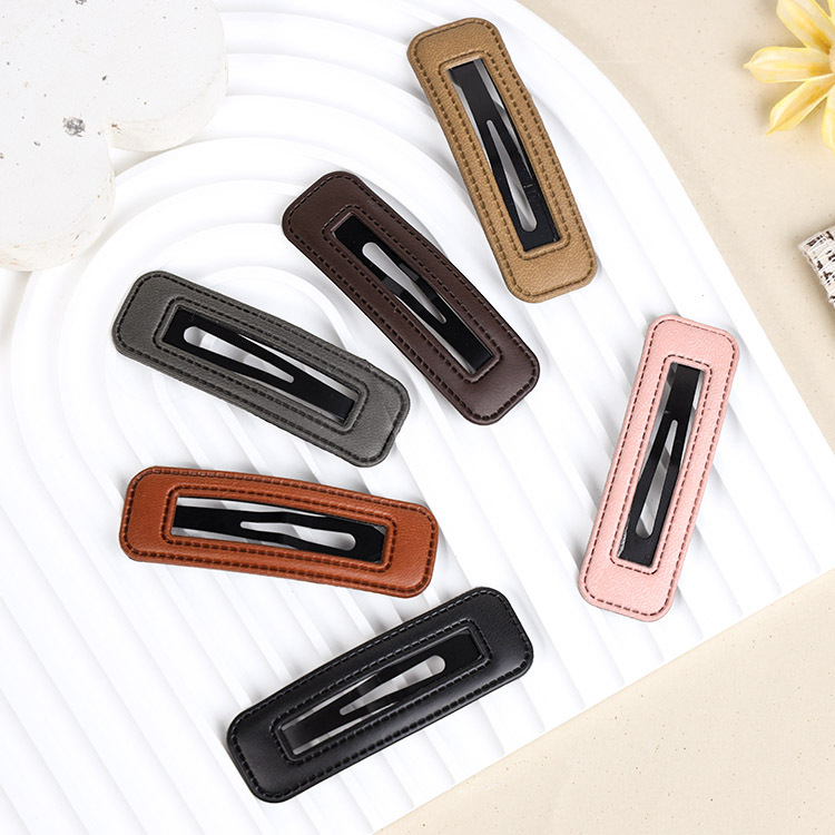 韓系皮革髮夾 6色【AY004】