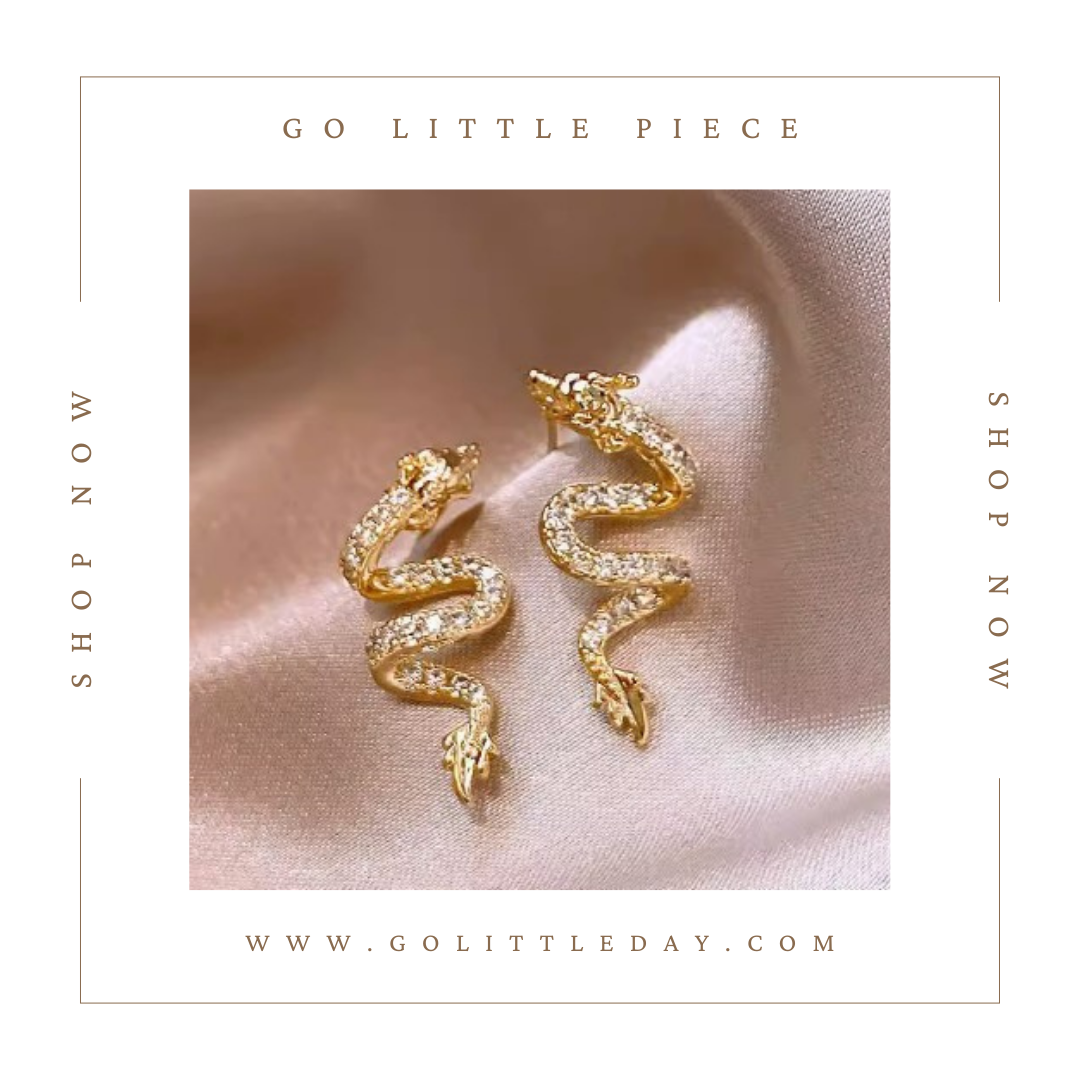 Go Little Piece 韓國 金龍飛騰 高級感氣質 耳環 (逢星期日截單後14-21個工作天發貨) - 118