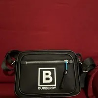 [S] BURBERRY PADDY B LOGO SHOULDER CROSSBODY BAG,BLACK, 80653111 (SB94)