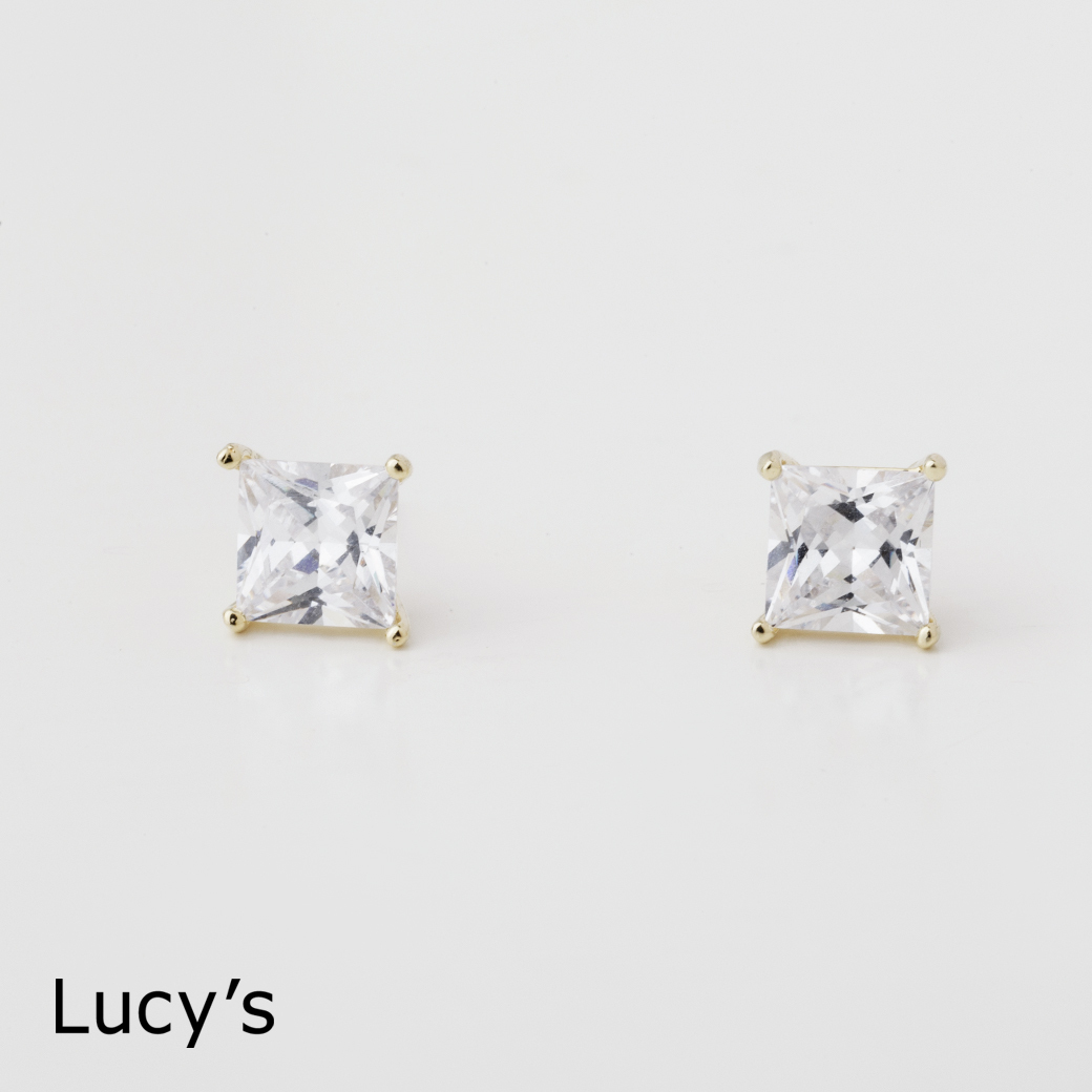 晶緻方鑽 耳環 (二色) (110212/110213)