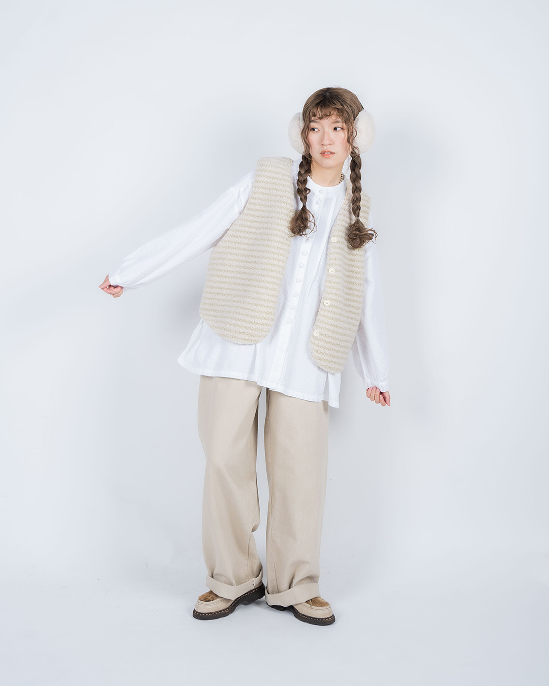 可調腰圍直腳褲