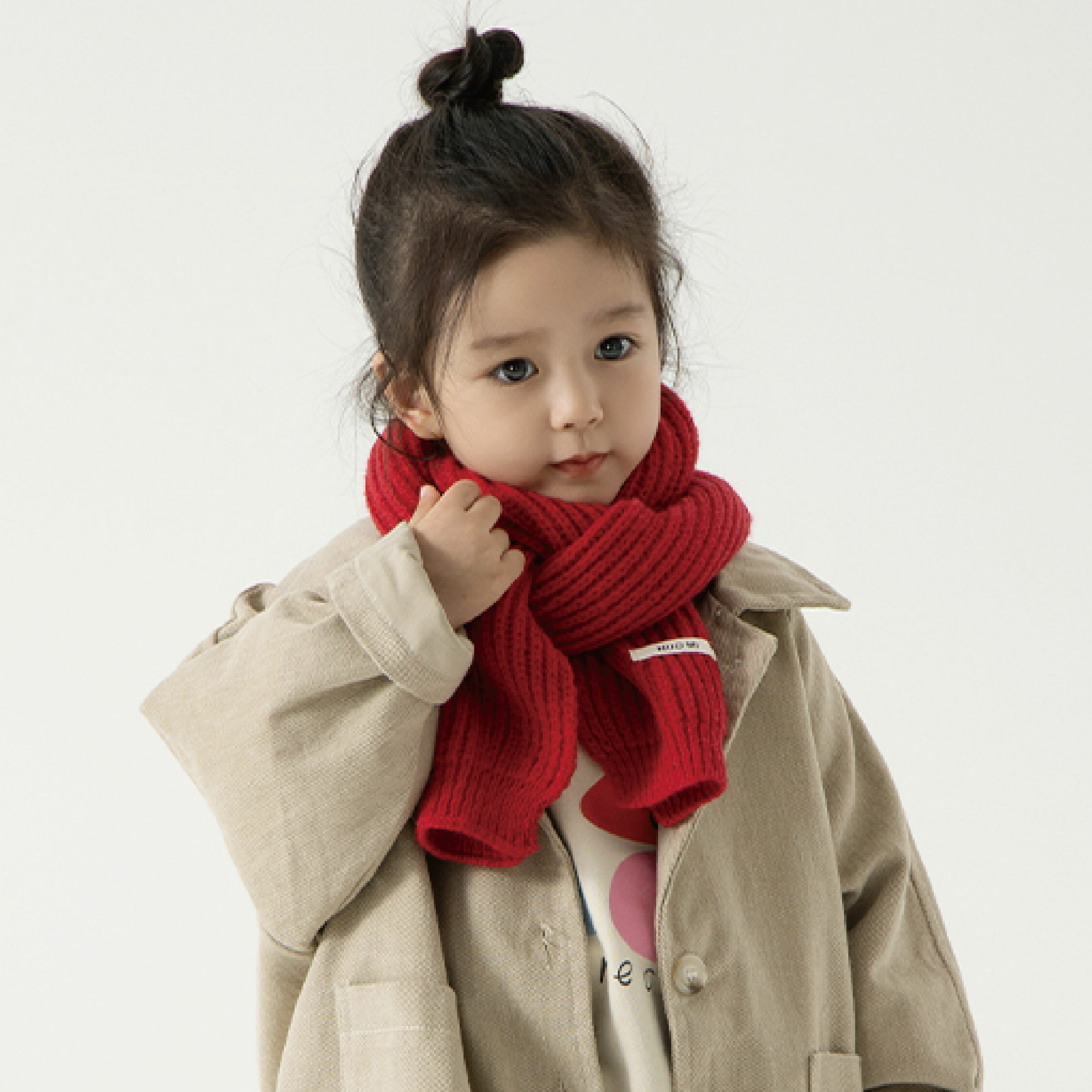 【JA3014】簡約素色針織保暖圍巾