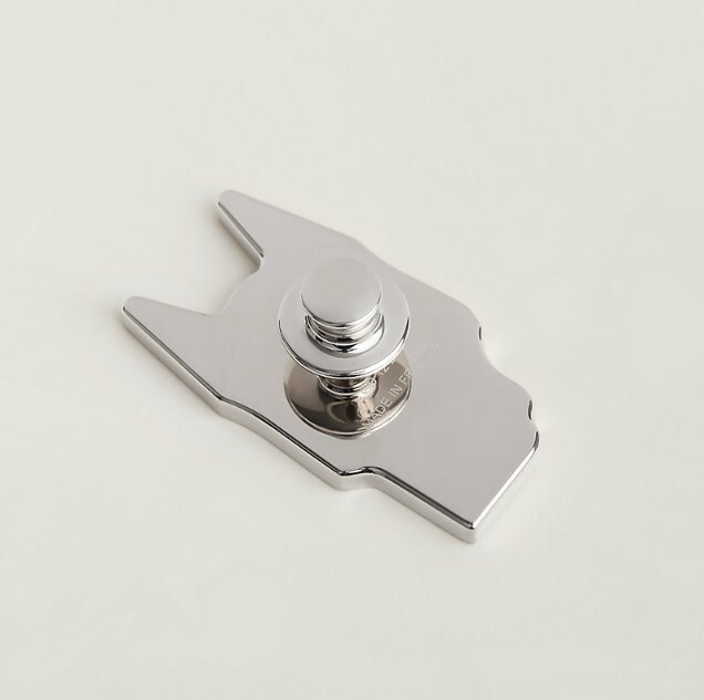 全新HERMES 駿馬面具胸針 (銀色x藍色) MEN BROOCH (silver x blue) #BRAND NEW #香榭站正品