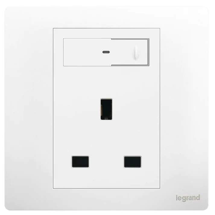 Legrand Mallia Senses with Netatmo 13A一位帶開關智能插座 (陶瓷白/深沙銀/子夜黑)