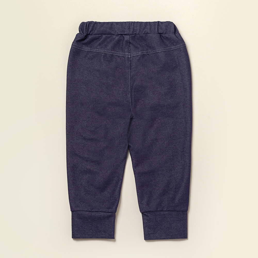 PIPPY 鯨魚牛仔棉質彈性長褲 藍