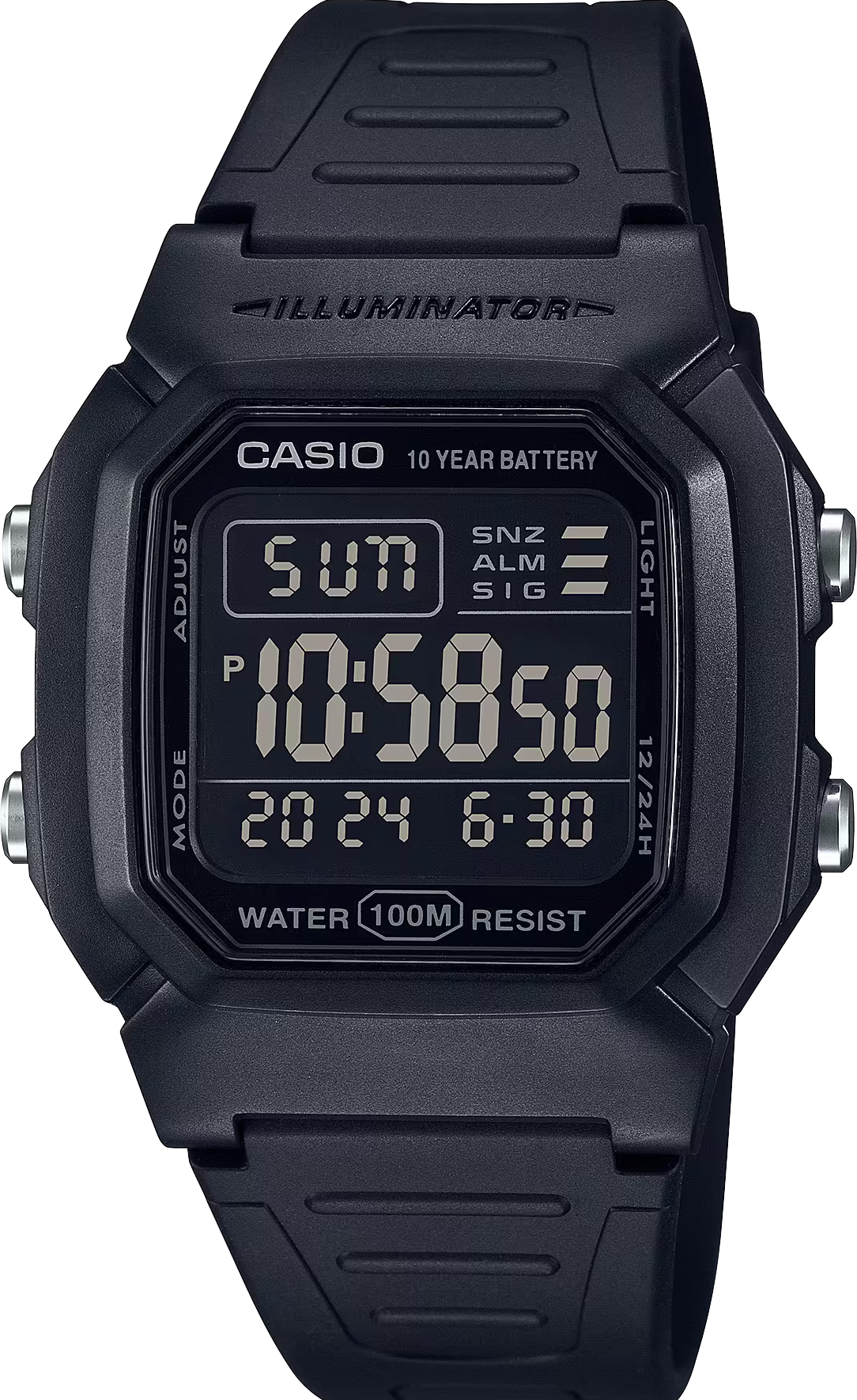 萬年鐘錶 - CASIO  卡西歐  經典方型電子錶  W-800H-1BV   錶徑 : 36.8mm