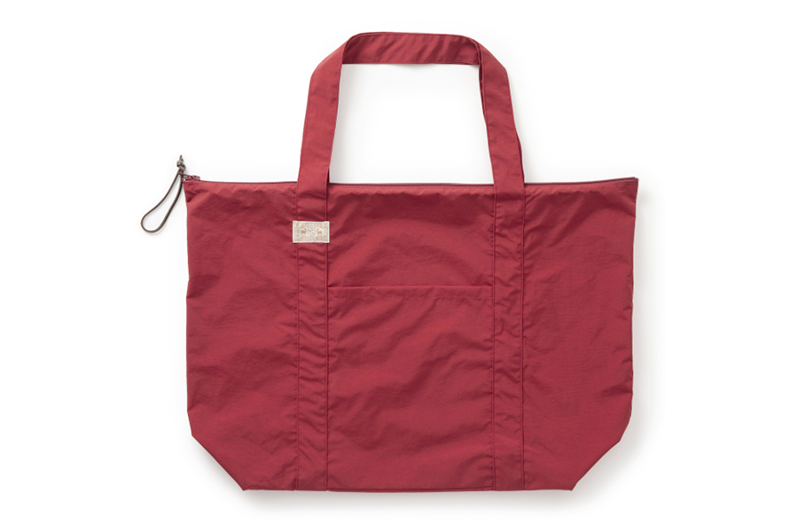 中川政七 - 軟尼龍附拉鍊大托特包/ 紅