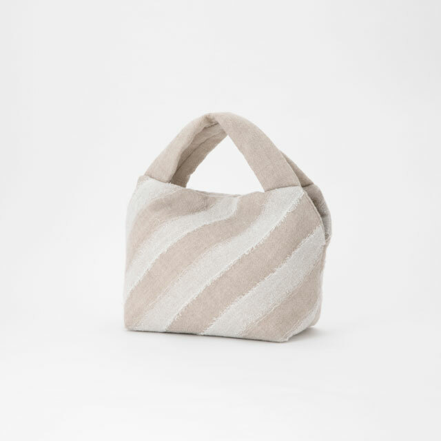 中川政七-蚊帳織戳繡托特包 / 薄茶 / 小